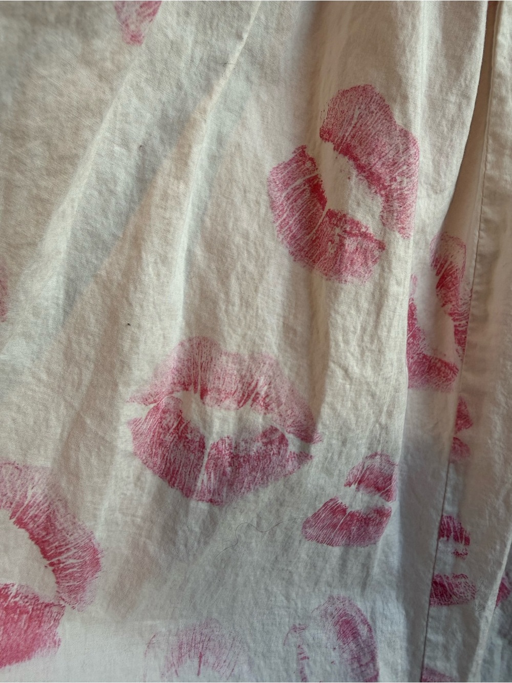 Selkie Kiss Print Puff Sleeve Babydoll Mini Dress XS Coquette Cottagecore - Picture 9 of 9